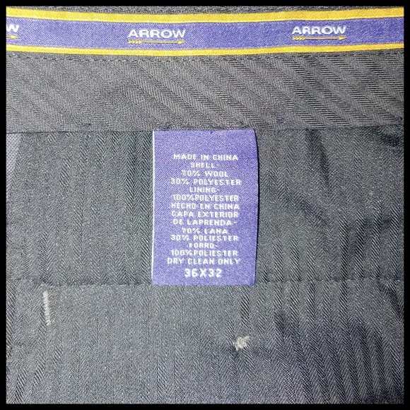 Arrow Wool/Polyester Blend Dress Pants 36x32 - Picture 5 of 5